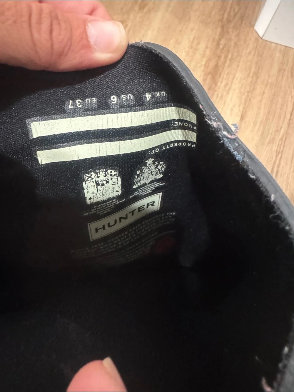 Hunter Black Tall Rain Boots with Interior Logo Detail